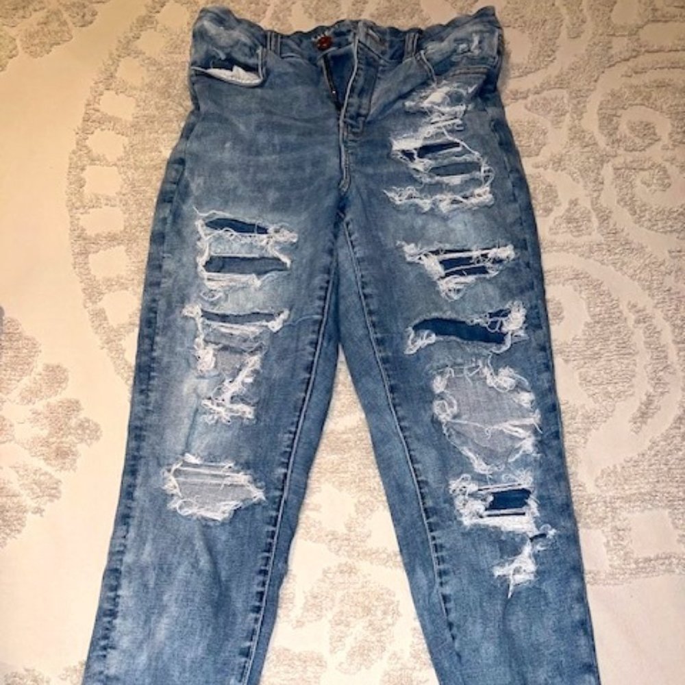 American Eagle Outfitters distressed curvy hi-rise jegging size 10 short